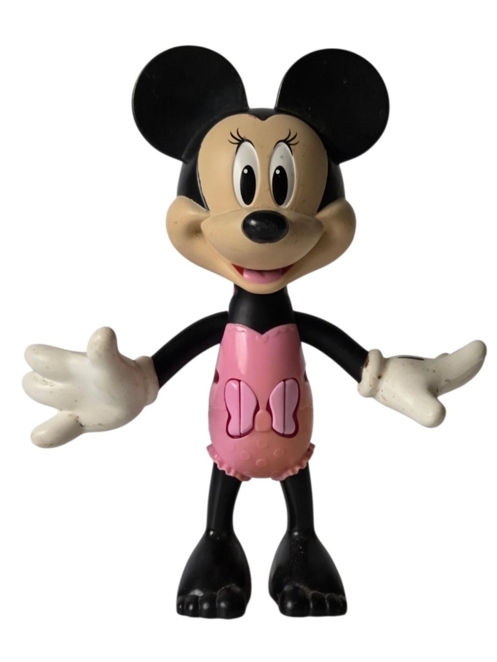 2016 Disney Minnie Mouse Pink Dress Action Play Toy Figurine By Mattel